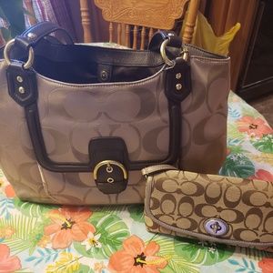Authentic Signature Coach Carry All Bag and Wallet